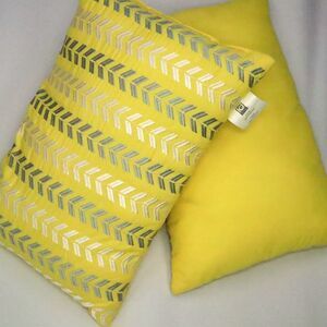 Throw Pillows Set of 2 Yellow 17x12 Intelligent Design